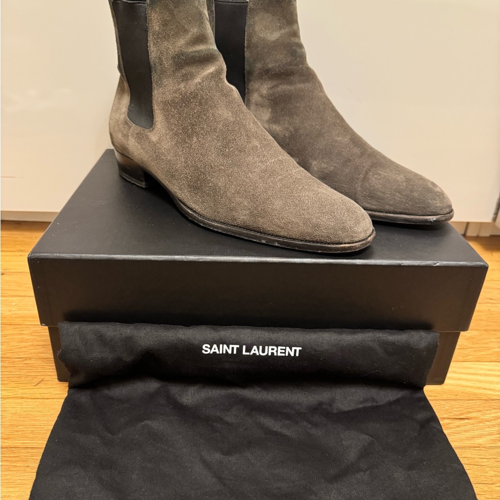 Saint Laurent Men's Brown Suede Boots